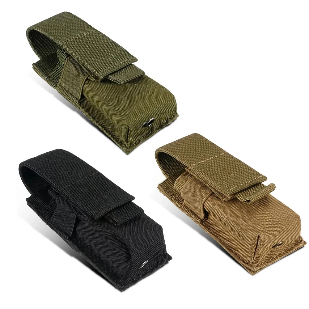 Edc Carry Flashlight - Modular MOLLE Waist Pouch: Flashlight/9mm Mag/Knife