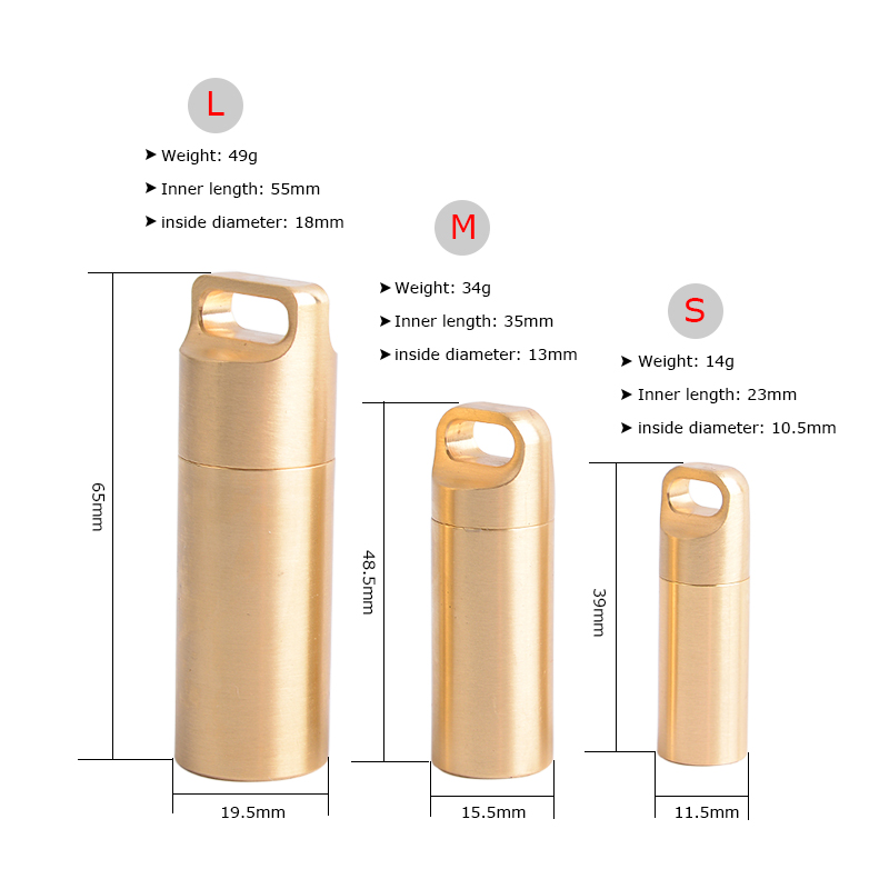 Brass Airtight Watertight Stor - огляд і ціна Pill Fob Capsule
