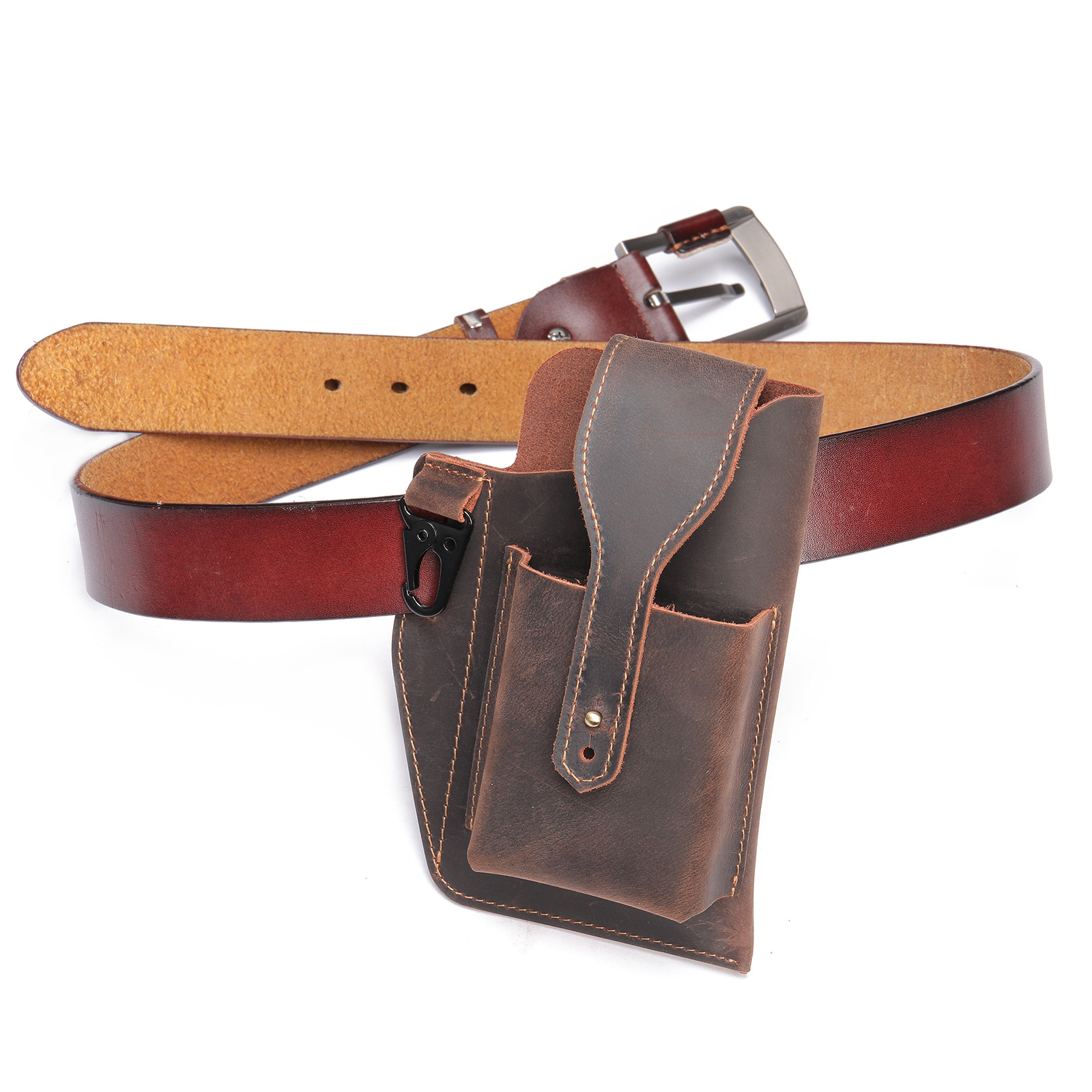 Crazy Horse Leather Phone Hols - огляд і ціна Edc Carry Bag For Men