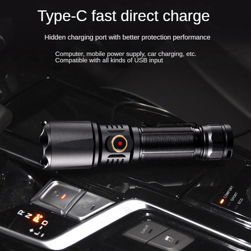 Type-C USB Rechargeable 21700  - огляд і ціна Edc Carry Flashlight